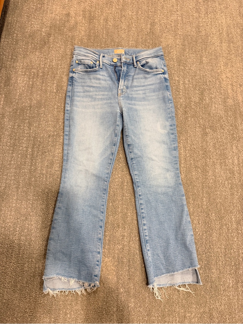 MOTHER ( lil mother) with Frayed Hem insider crop step fray